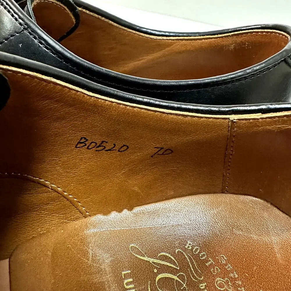 FULLY RESOLED Grant Stone x J. Crew Black Cap Toe Oxford Bench Made EUC 7 D